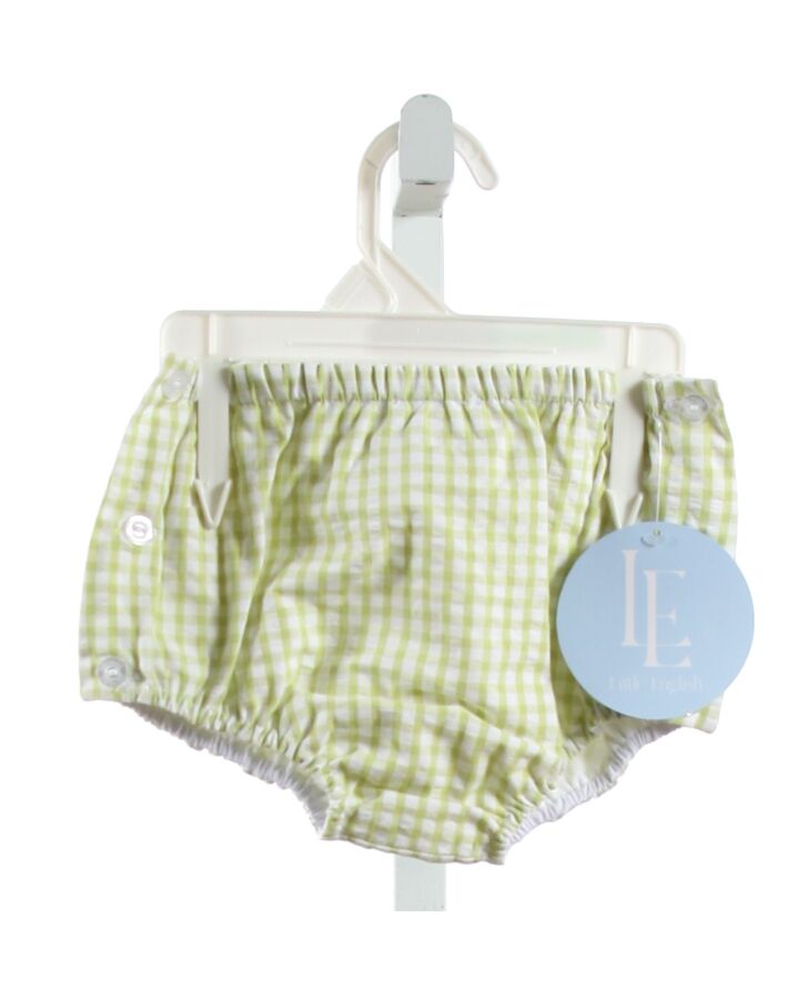 LITTLE ENGLISH  GREEN  GINGHAM  DIAPER COVER