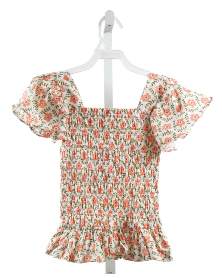 BISBY BY LITTLE ENGLISH  ORANGE  FLORAL  SHIRT-SS