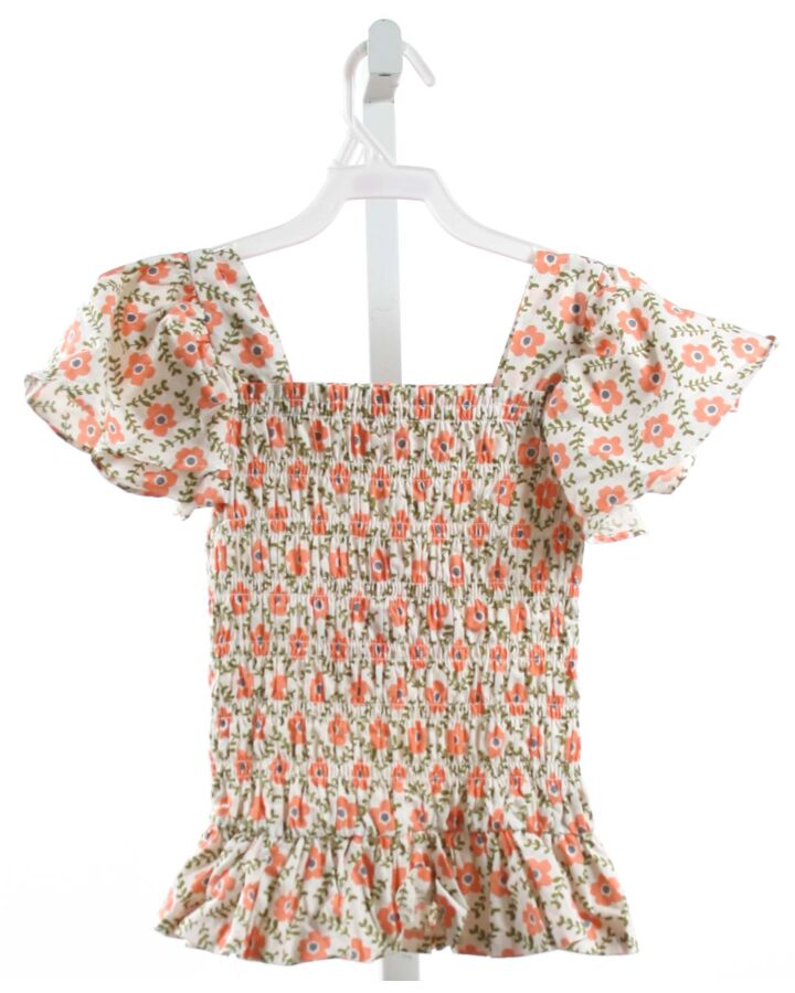 BISBY BY LITTLE ENGLISH  ORANGE  FLORAL  SHIRT-SS