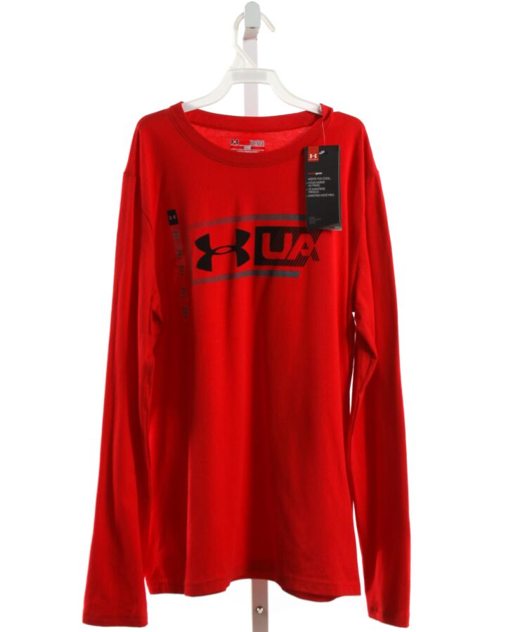 UNDER ARMOUR  RED  PRINT  KNIT LS SHIRT