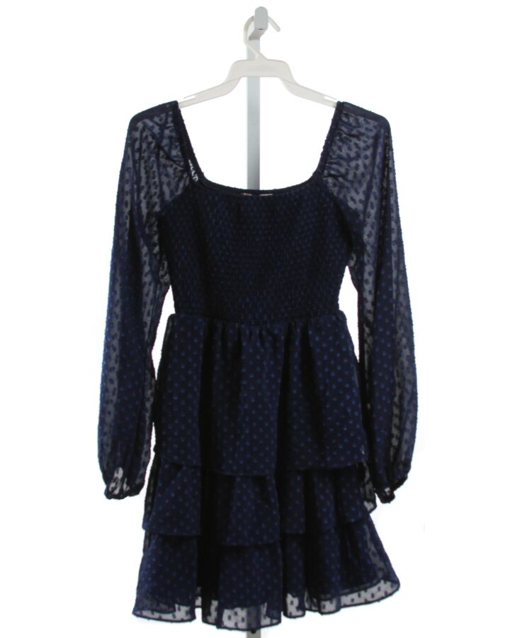 ALTAR'D STATE  NAVY SWISS DOT  SMOCKED PARTY DRESS 