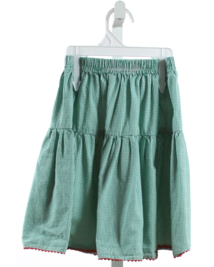 KATE & LIBBY  GREEN  GINGHAM  SKIRT WITH RIC RAC