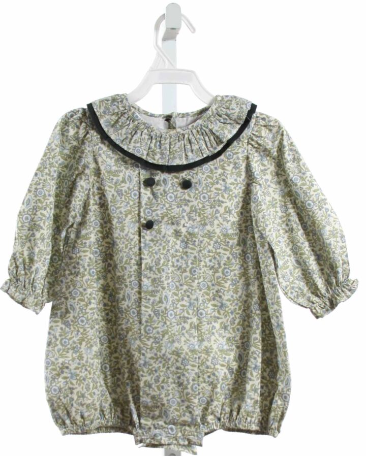LALLIE LONDON  GREEN  FLORAL  BUBBLE WITH RUFFLE