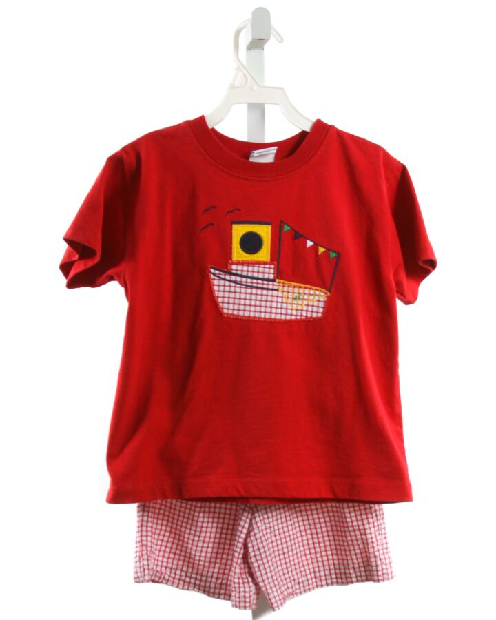 BAILEY BOYS  RED   APPLIQUED 2-PIECE OUTFIT