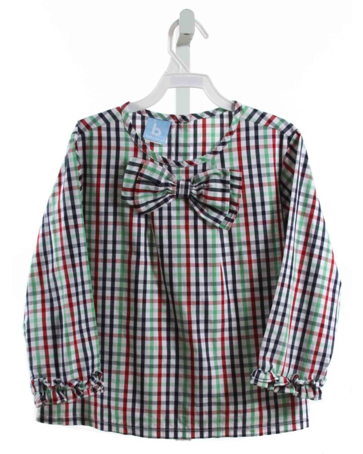 BELLA BLISS  MULTI-COLOR  GINGHAM  SHIRT-LS WITH BOW