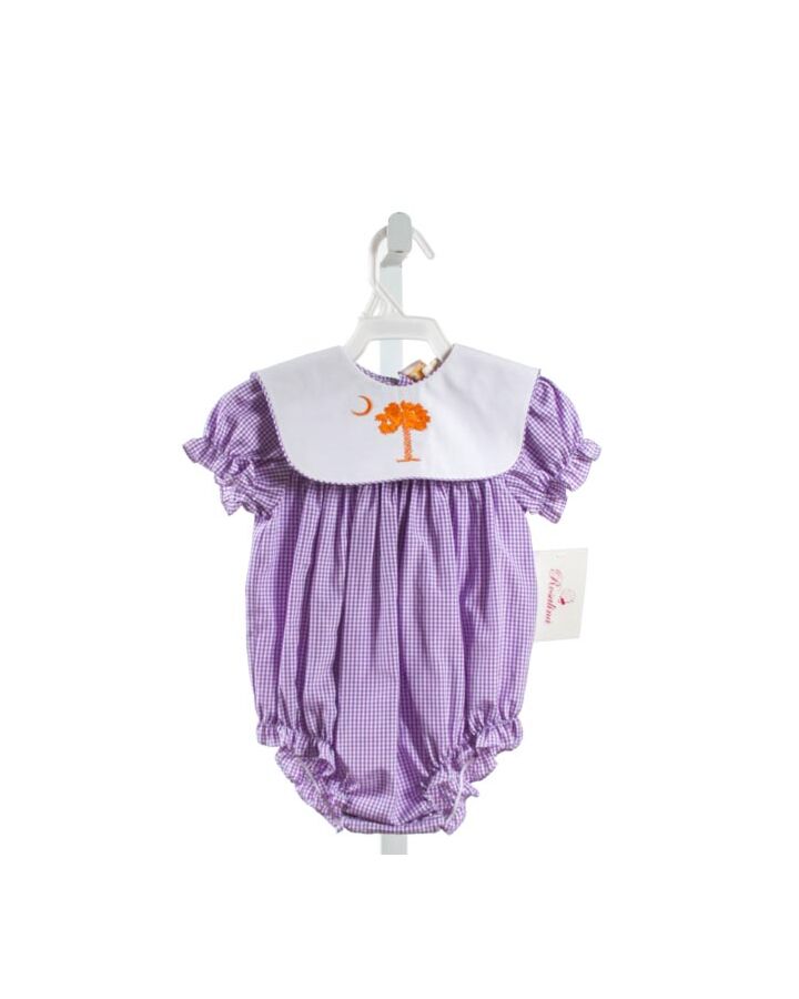 ROSALINA  PURPLE  GINGHAM EMBROIDERED BUBBLE