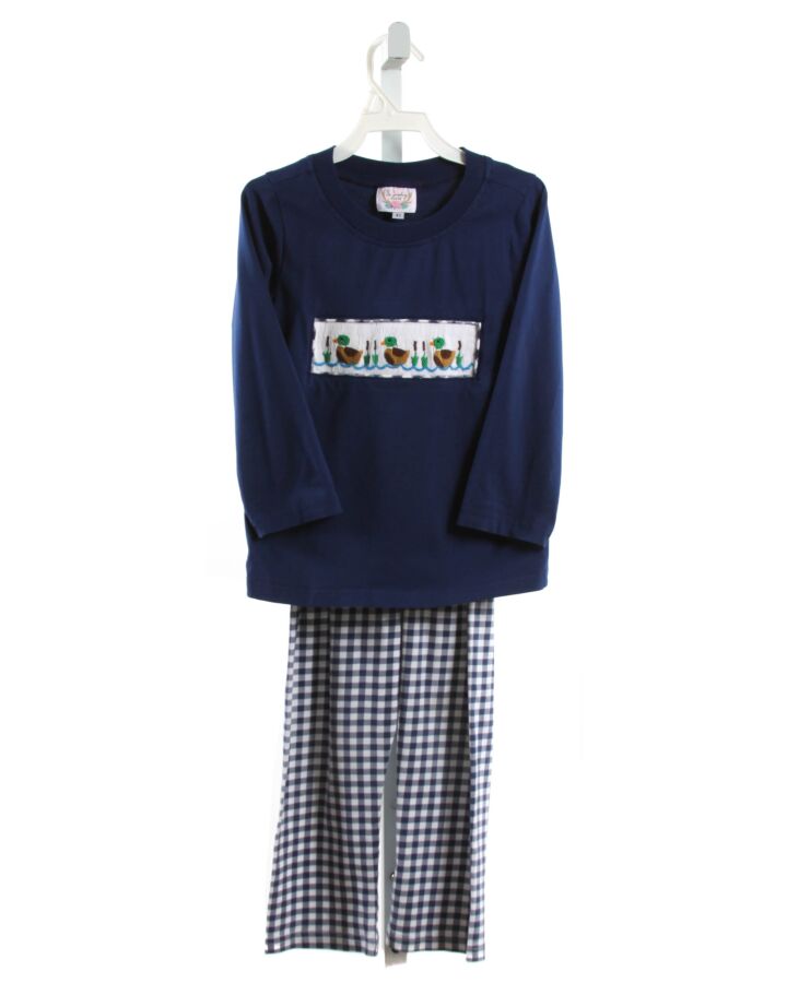 THE SMOCKING PLACE  NAVY   SMOCKED 2-PIECE OUTFIT