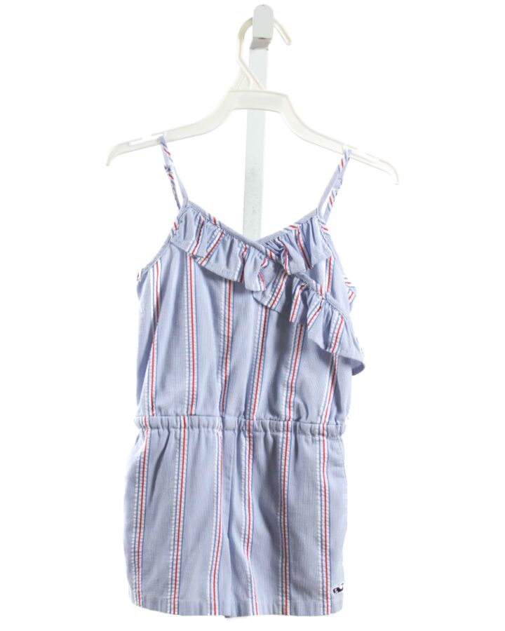 VINEYARD VINES  BLUE  STRIPED  ROMPER WITH RUFFLE