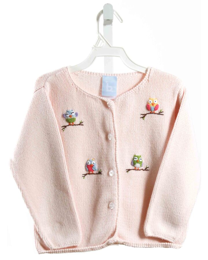 BELLA BLISS  LT PINK   EMBROIDERED CARDIGAN