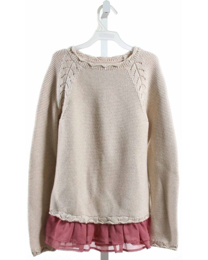 GARNET HILL  IVORY    SWEATER WITH TULLE