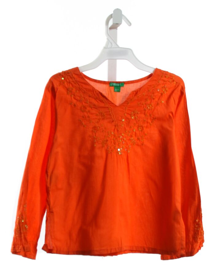 UNITED COLORS OF BENETTON  ORANGE    SHIRT-LS WITH SEQUINS
