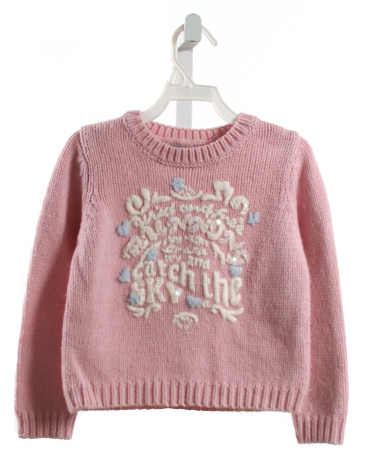 UNITED COLORS OF BENETTON  PINK   EMBROIDERED SWEATER