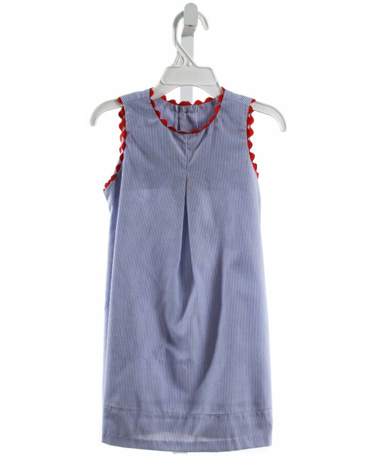LULLABY SET  BLUE  STRIPED  DRESS WITH RIC RAC