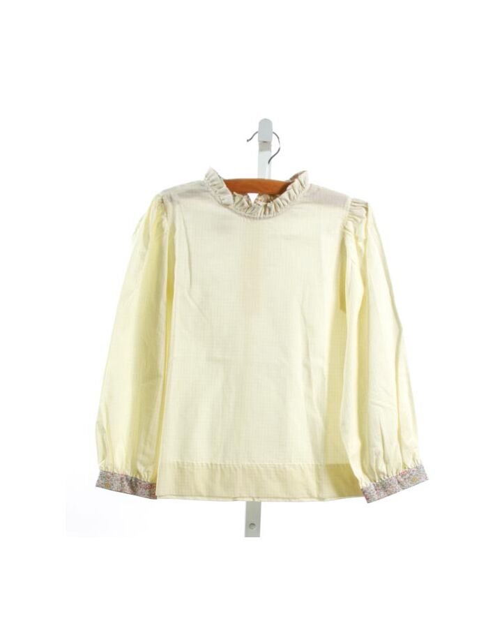 ALICE KATHLEEN  PALE YELLOW  GINGHAM  CLOTH LS SHIRT WITH RUFFLE