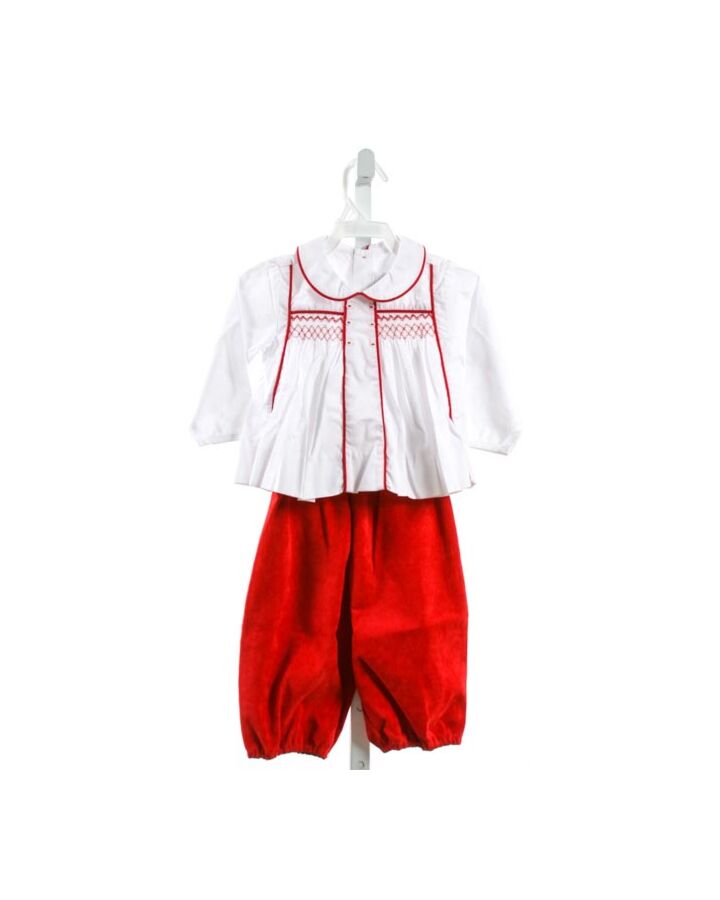 ALICE KATHLEEN  RED  SMOCKED 2-PIECE OUTFIT