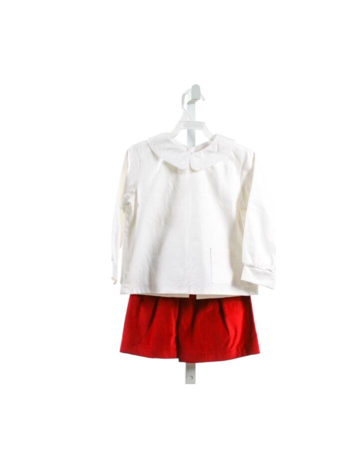 RED BEANS  WHITE LINEN  2-PIECE OUTFIT
