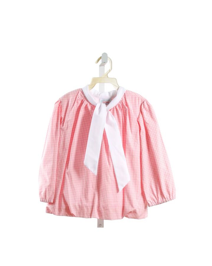 RED BEANS  PINK  GINGHAM  CLOTH LS SHIRT