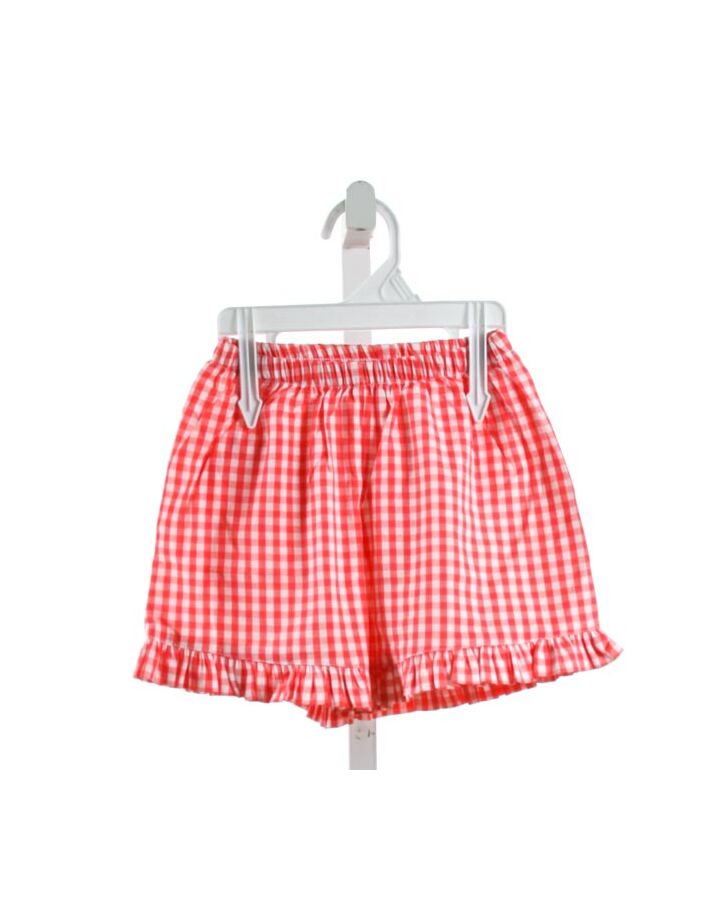 RED BEANS  RED  GINGHAM  SHORTS WITH RUFFLE