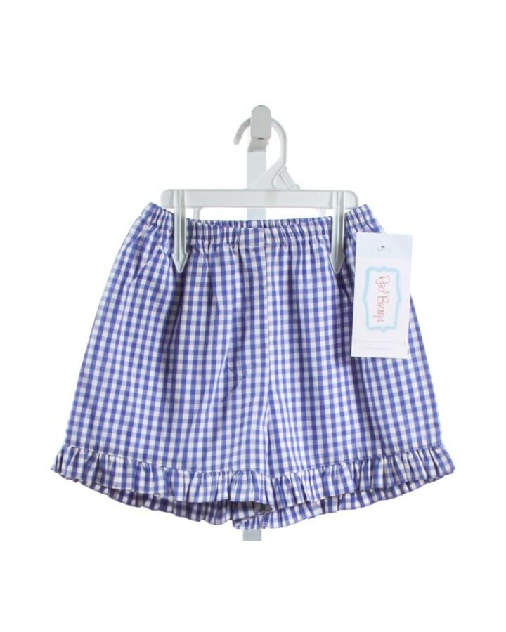 RED BEANS  BLUE  GINGHAM  SHORTS WITH RUFFLE