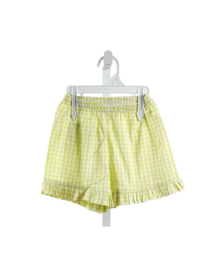 RED BEANS  YELLOW  GINGHAM  SHORTS WITH RUFFLE