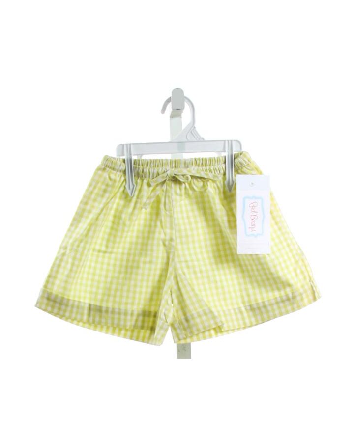 RED BEANS  YELLOW  GINGHAM  SHORTS 