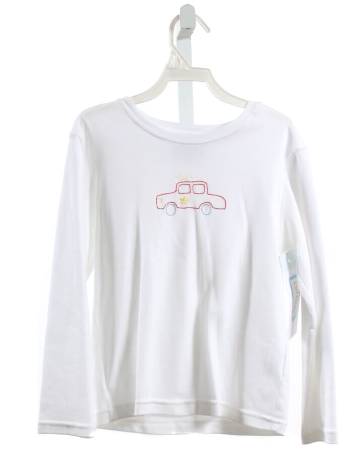 RED BEANS  WHITE   EMBROIDERED KNIT LS SHIRT