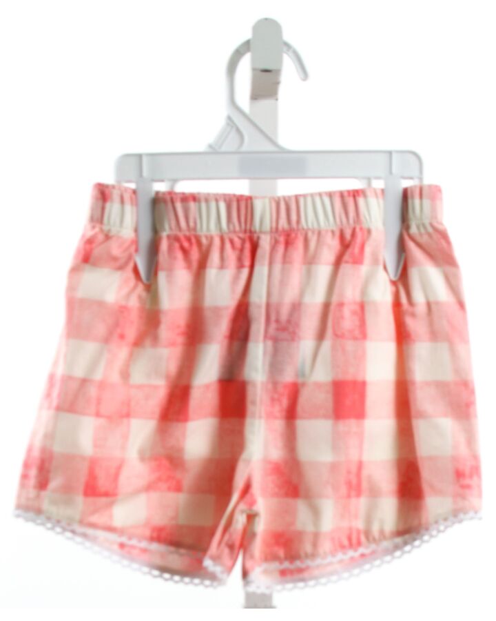 SET BY LULLABY SET  PINK  CHECK  SHORTS WITH EYELET TRIM