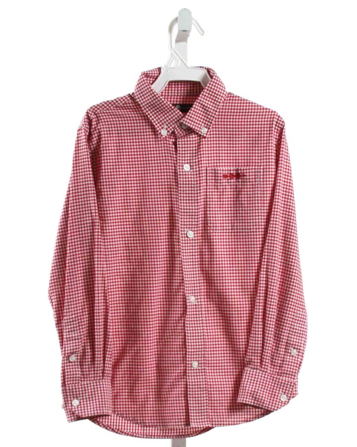 BROWN BOWEN AND COMPANY  RED  GINGHAM  DRESS SHIRT