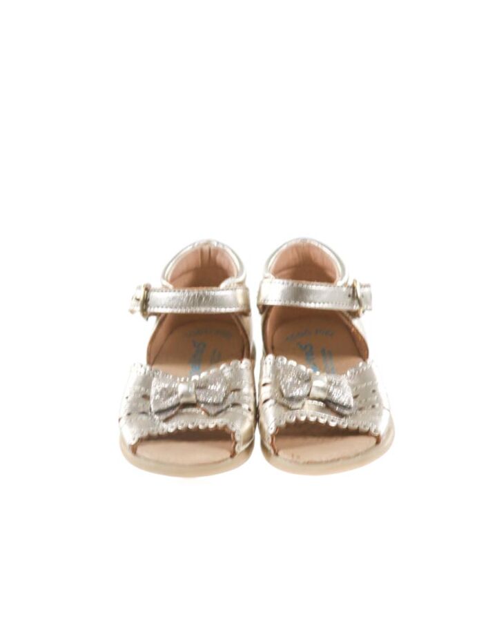 ANGELITOS ROSE GOLD SANDAL WITH GLITTER BOW *SIZE 18 EQUIVALENT TO A INFANT 2; VGU