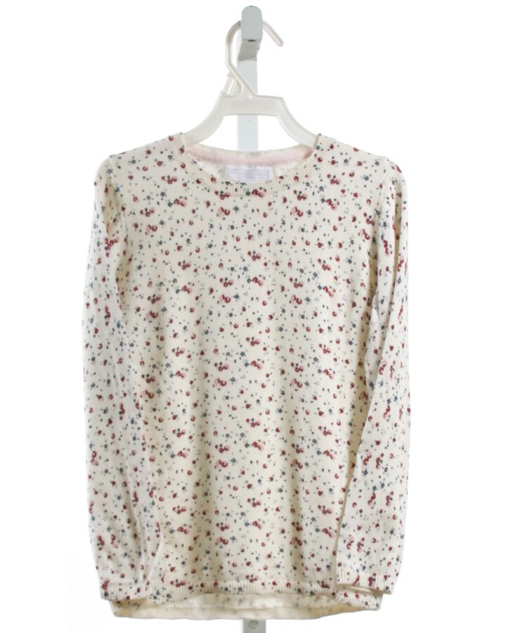 THE LITTLE WHITE COMPANY  MULTI-COLOR  FLORAL  SWEATER