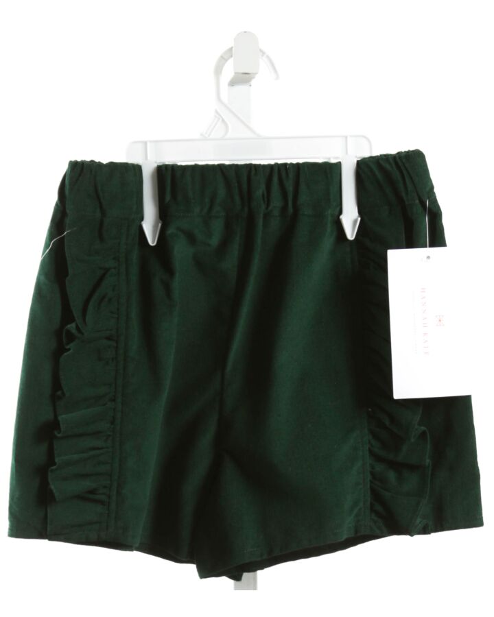 HANNAH KATE  FOREST GREEN CORDUROY   SHORTS WITH RUFFLE