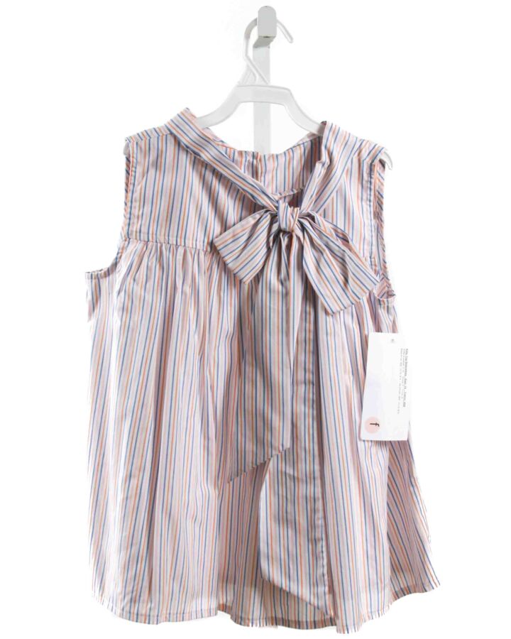 HANNAH KATE  MULTI-COLOR  STRIPED  SLEEVELESS SHIRT WITH BOW