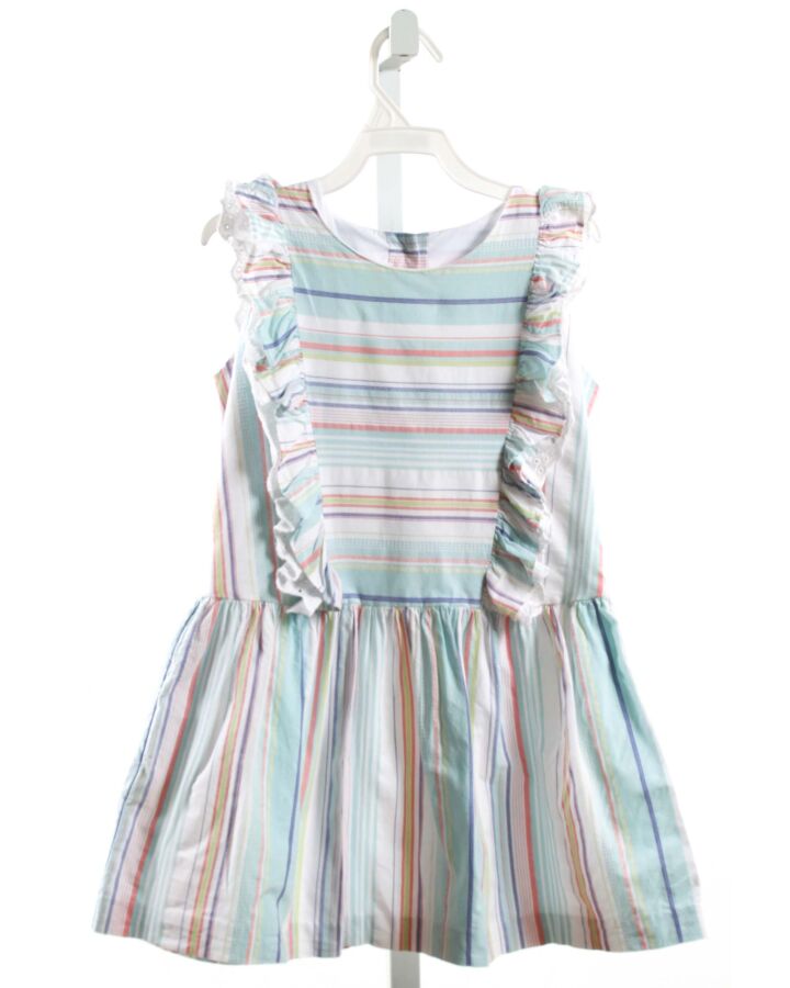 DONDOLO  MULTI-COLOR  STRIPED  DRESS WITH EYELET TRIM