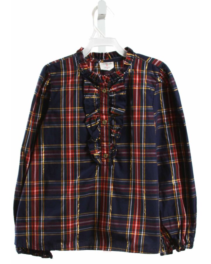 CREWCUTS  MULTI-COLOR  PLAID  SHIRT-LS WITH RUFFLE
