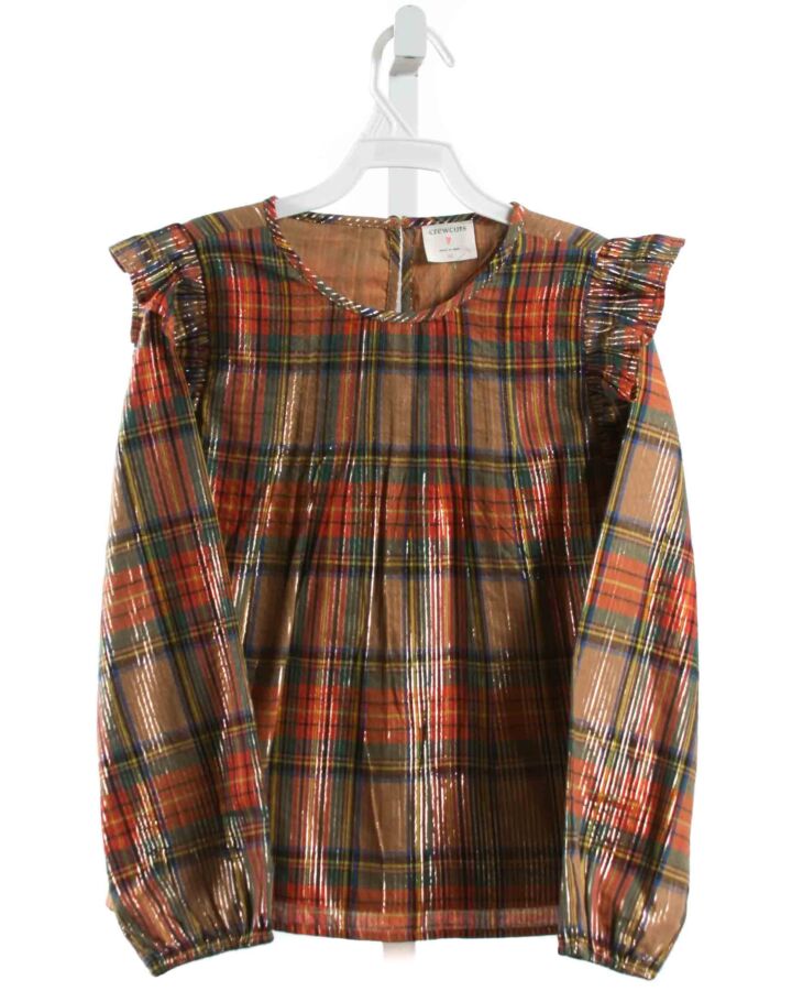 CREWCUTS  MULTI-COLOR  PLAID  SHIRT-LS WITH RUFFLE