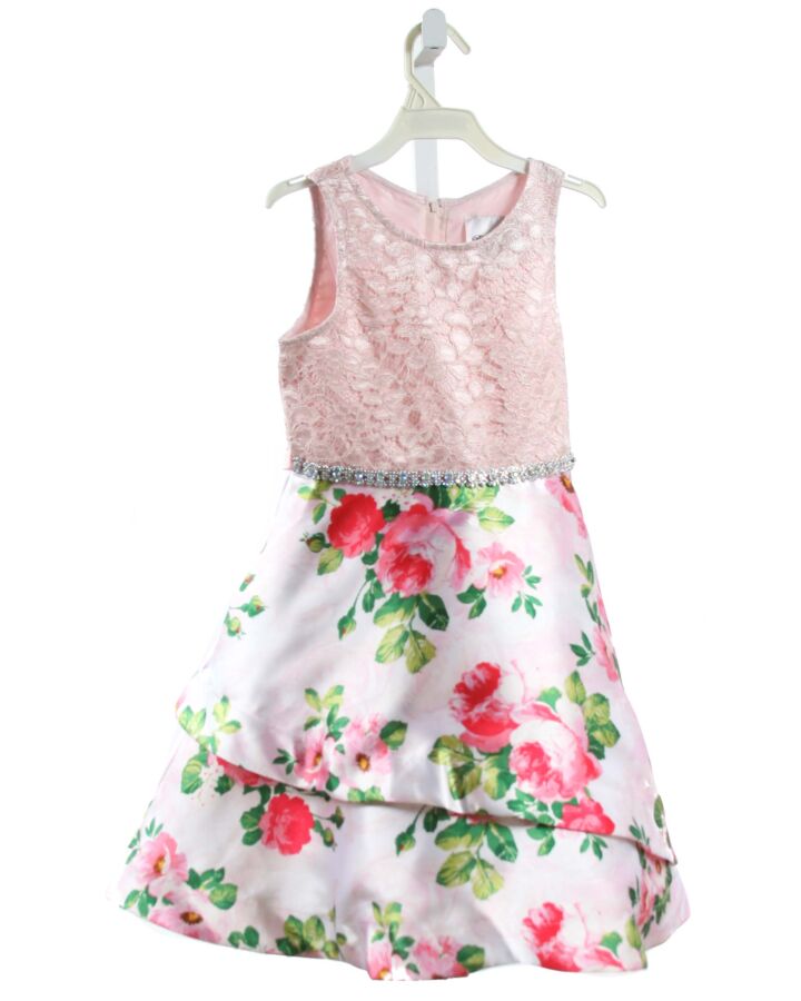 RARE EDITIONS  PINK  FLORAL  PARTY DRESS