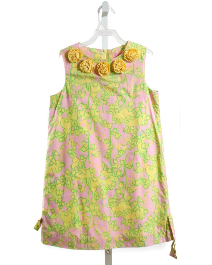LILLY PULITZER  YELLOW  FLORAL APPLIQUED DRESS