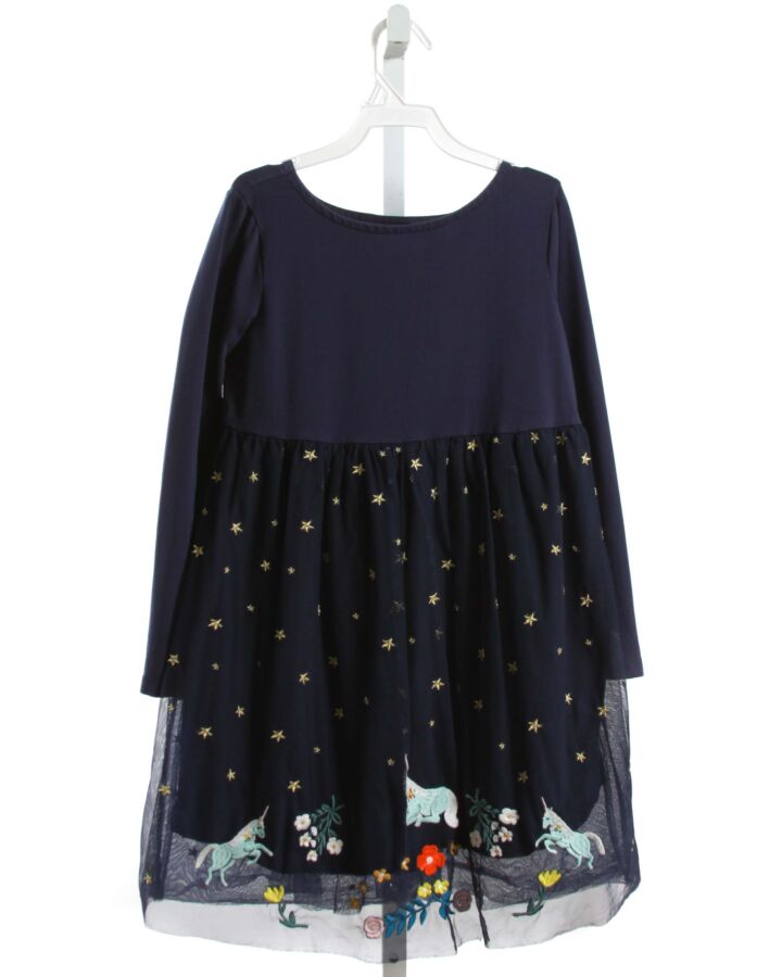 HANNA ANDERSSON  NAVY TULLE  EMBROIDERED KNIT DRESS