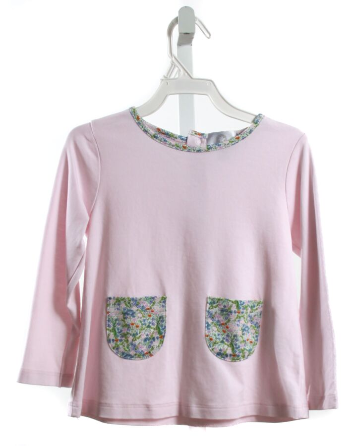 THE PROPER PEONY  PINK KNIT FLORAL  SHIRT-LS