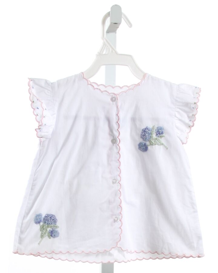 LITTLE ENGLISH  WHITE  FLORAL EMBROIDERED SHIRT-SS