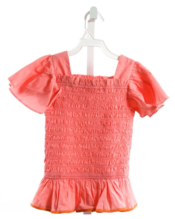 BISBY BY LITTLE ENGLISH  PINK   SMOCKED SHIRT-SS