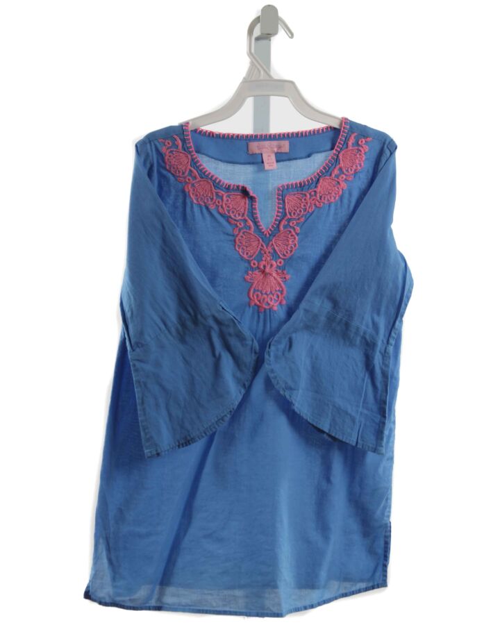 LILLY PULITZER  BLUE   EMBROIDERED COVER UP