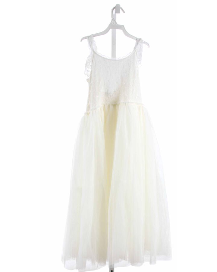 NORALEE  WHITE TULLE   PARTY DRESS WITH LACE TRIM