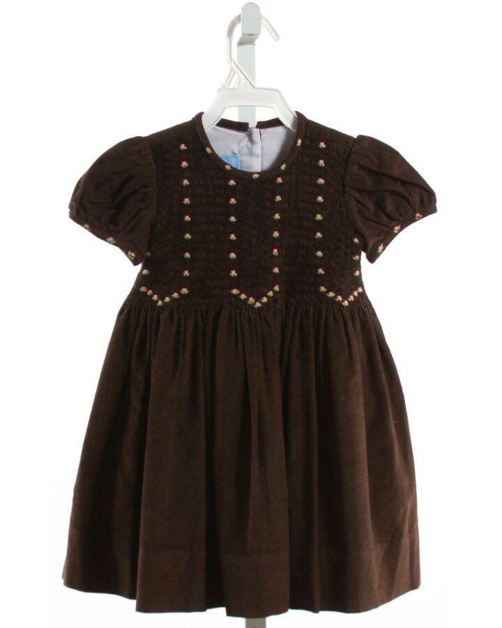 ANAVINI  BROWN CORDUROY  SMOCKED DRESS