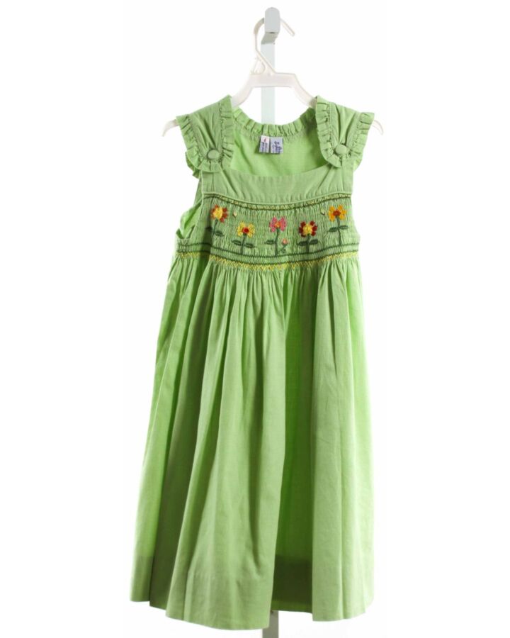 ORIENT EXPRESSED  GREEN   SMOCKED DRESS