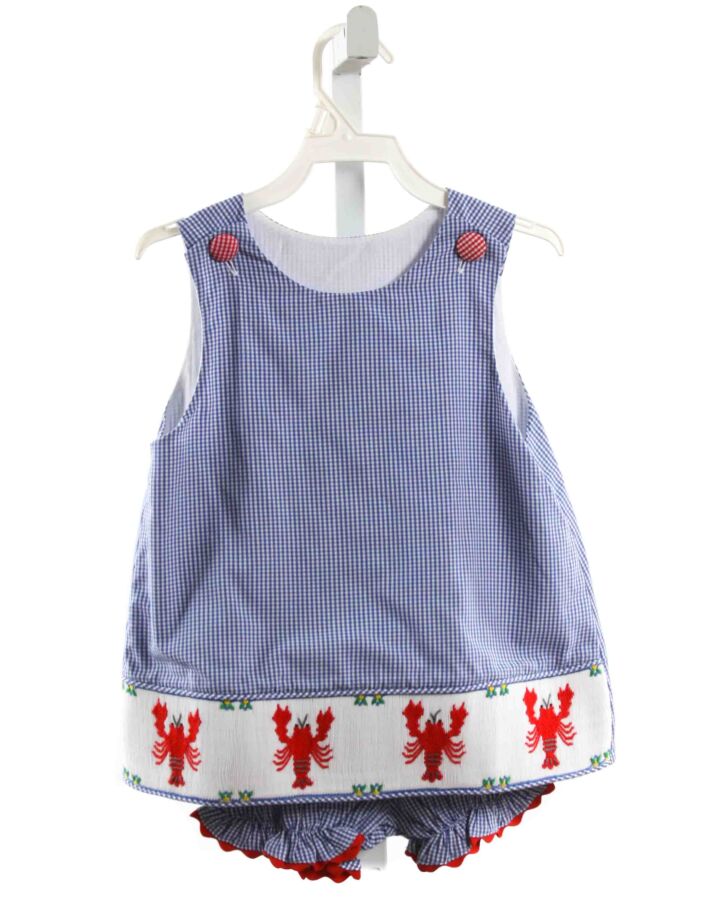 REMEMBER NGUYEN  BLUE  GINGHAM SMOCKED 2-PIECE OUTFIT