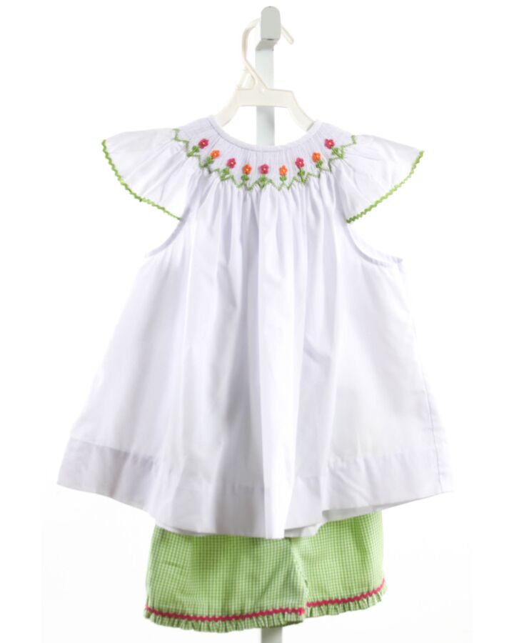 ORIENT EXPRESSED  WHITE  FLORAL SMOCKED 2-PIECE OUTFIT WITH RIC RAC