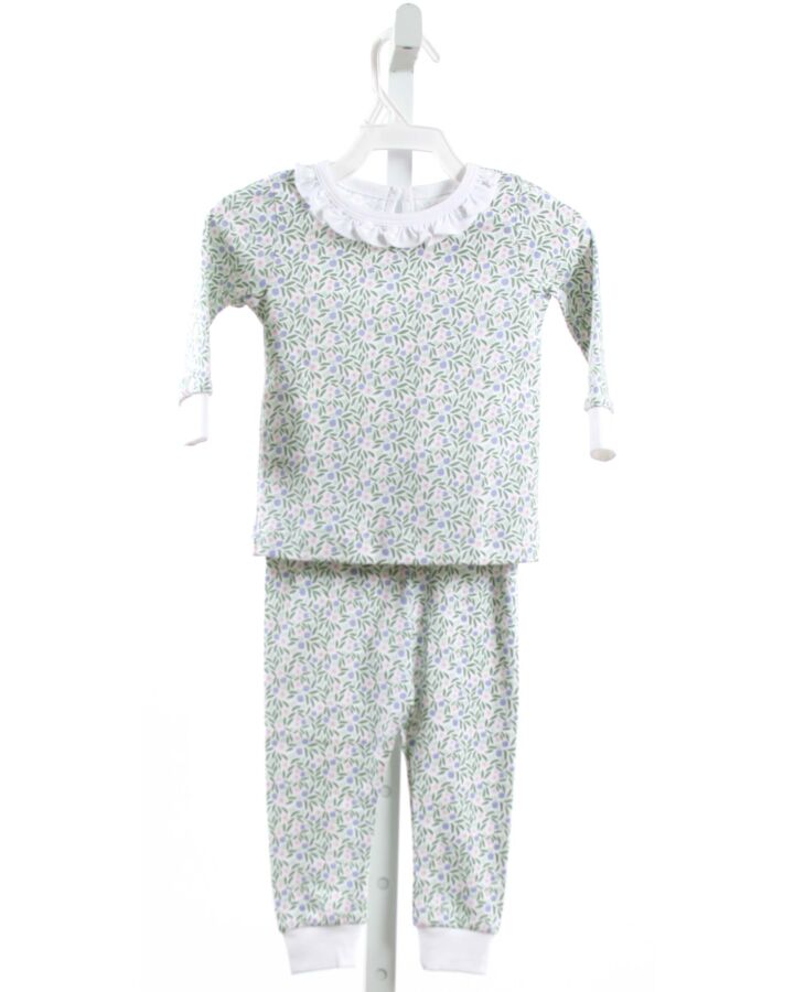 LILA + HAYES  GREEN  FLORAL  LOUNGEWEAR WITH RUFFLE