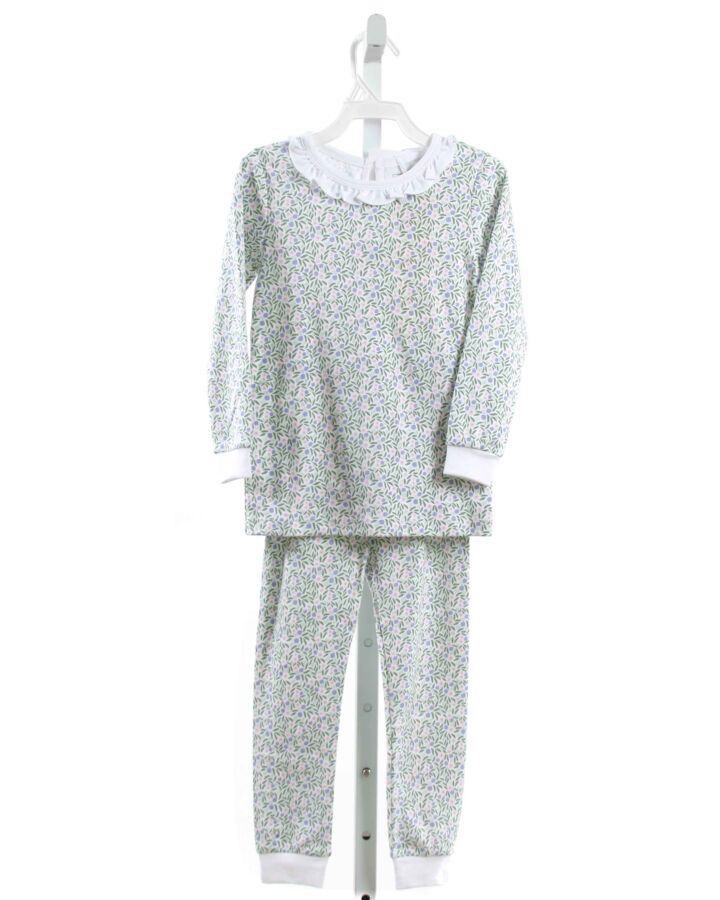 LILA + HAYES  GREEN  FLORAL  LOUNGEWEAR WITH RUFFLE