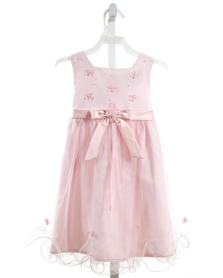 RARE EDITIONS  LT PINK LACE  PARTY DRESS WITH BOW